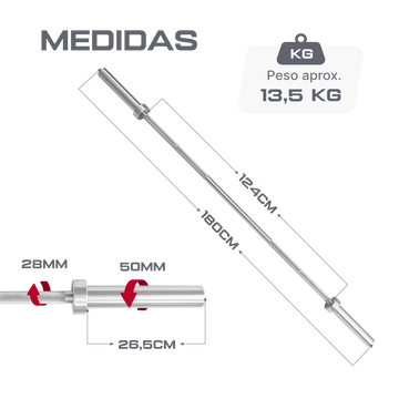 Barra Reta Olímpica 1,80 m Hard Chrome Profissional Envolst