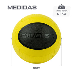 Medicine Ball 1kg Envolst com Quique em Borracha Antiderrapante