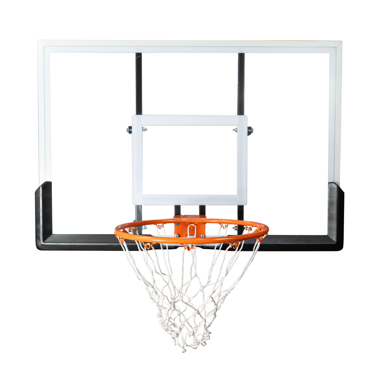 Tabela de basquete de parede quadro transparente de 120x80cm com aro e rede Velden