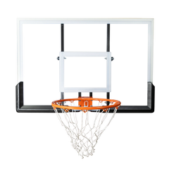 Tabela de basquete de parede quadro transparente de 120x80cm com aro e rede Velden