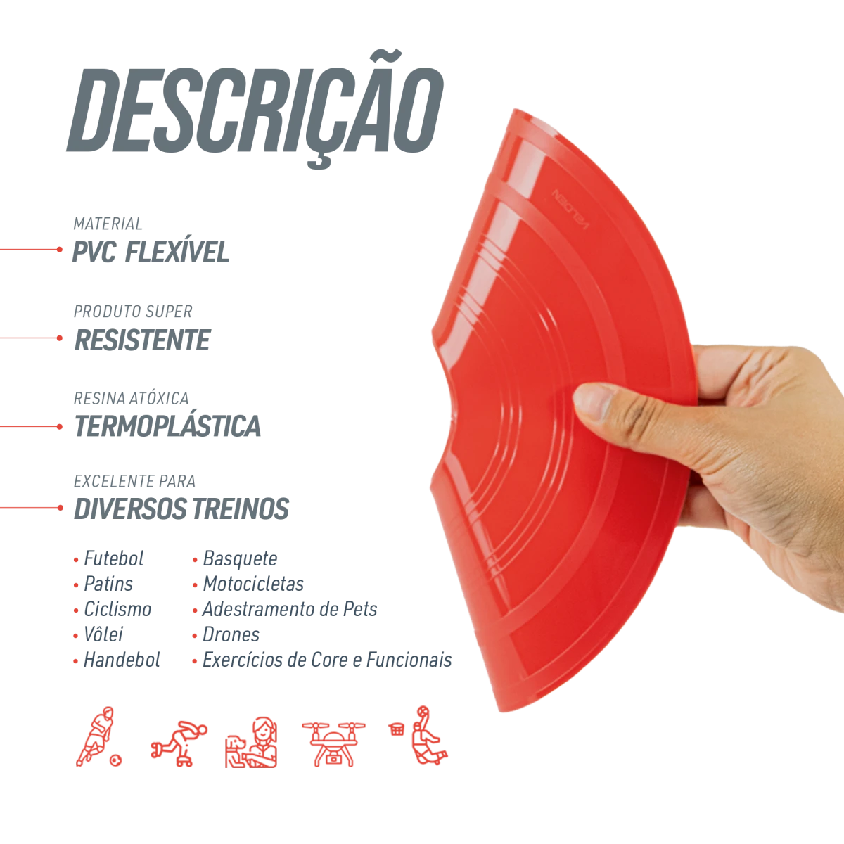 Minicone de sinalização de plástico 5cm Velden - Azul