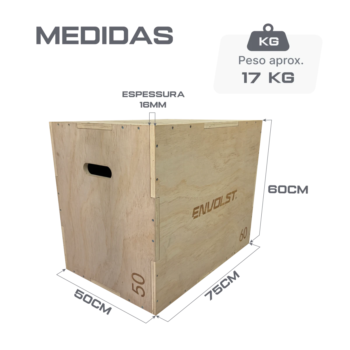 Caixa de Salto Plyo box para Crossfit Envolst