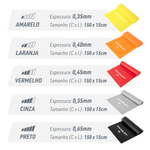 Faixa Elástica Band 1,50m Envolst - Kit com 5 intensidades