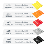Faixa Elástica Band 1,50m Envolst - Kit com 5 intensidades