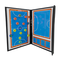 Prancheta tática magnética com caneta para treinamento de futsal Pista e Campo - Modelo pasta preta
