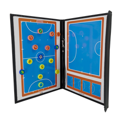 Prancheta tática magnética com caneta para treinamento de futsal Pista e Campo - Modelo pasta preta