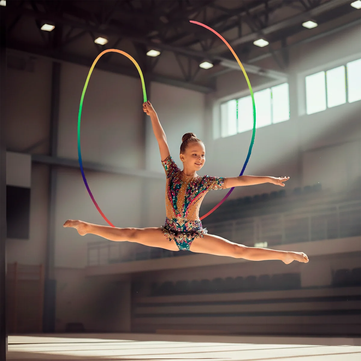Corda Oficial Ginástica Rítmica 3m Gracios - Arco Íris