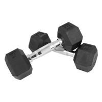Kit Halteres Sextavados Emborrachados Pegada Cromada Envolst - Pares 1 a 10Kg