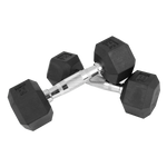 Kit Halteres Sextavados Emborrachados Pegada Cromada Envolst - Pares 1 a 10Kg