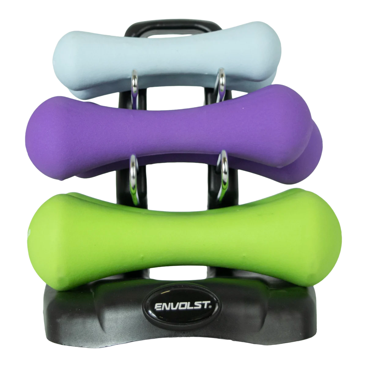 Conjunto 6 Halteres Neoprene 1, 2 e 3kg e Suporte Envolst