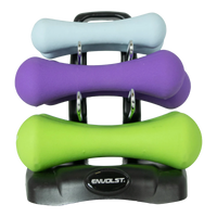 Conjunto 6 Halteres Neoprene 1, 2 e 3kg e Suporte Envolst