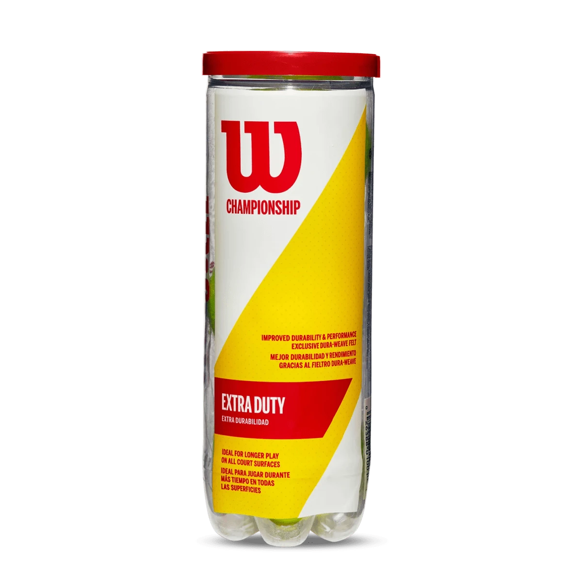 Bolinha/bola de tênis de campo Championship Extra Duty Wilson - tubo com 3 und
