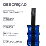 Tornozeleira caneleira em vinilona azul profissional 3kg Envolst - par