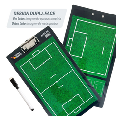 Prancheta tática magnética dupla face com caneta para treinamento de Futebol Society Pista e Campo