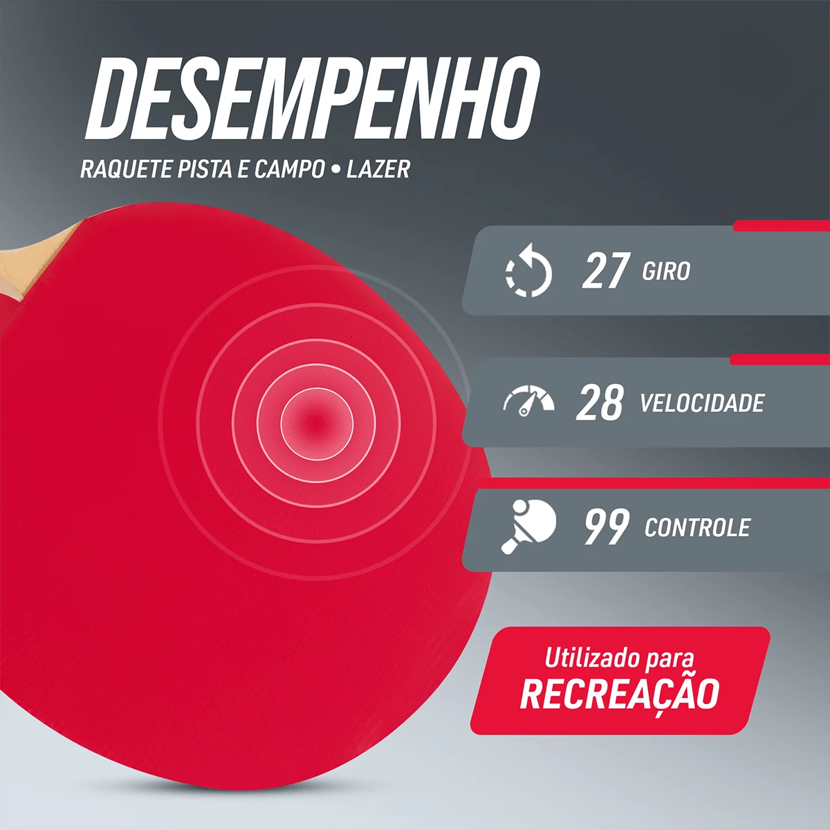Raquete de tênis de mesa Lazer Pista e Campo