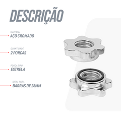 Par de Presilhas Rosca 28mm para Barra Musculação Envolst