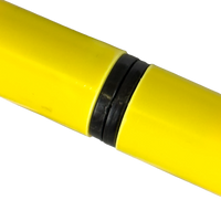 Bastão haste de PVC 1,50m desmontável em três partes amarelo Velden