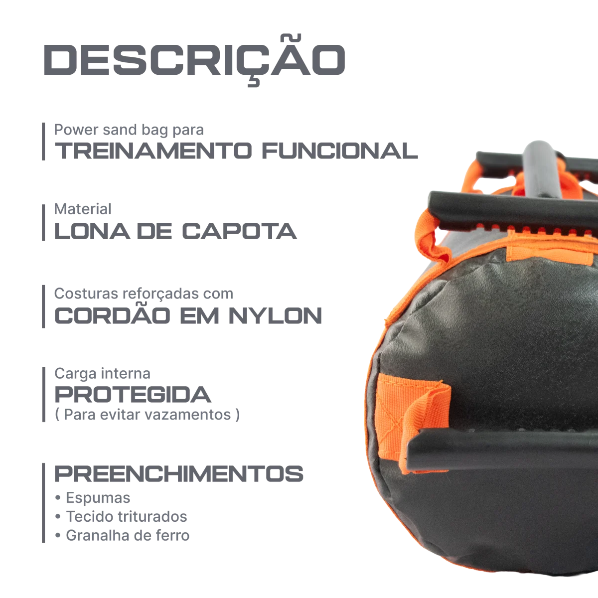 Power sand bag para treinamento funcional 30kg Envolst