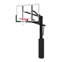 Poste fixo com tabela transparente, aro e rede de basquete oficial adulto premium Velden