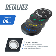 Kit 230Lb Anilhas Olímpicas Bumper Padrão IWF em Libras Envolst