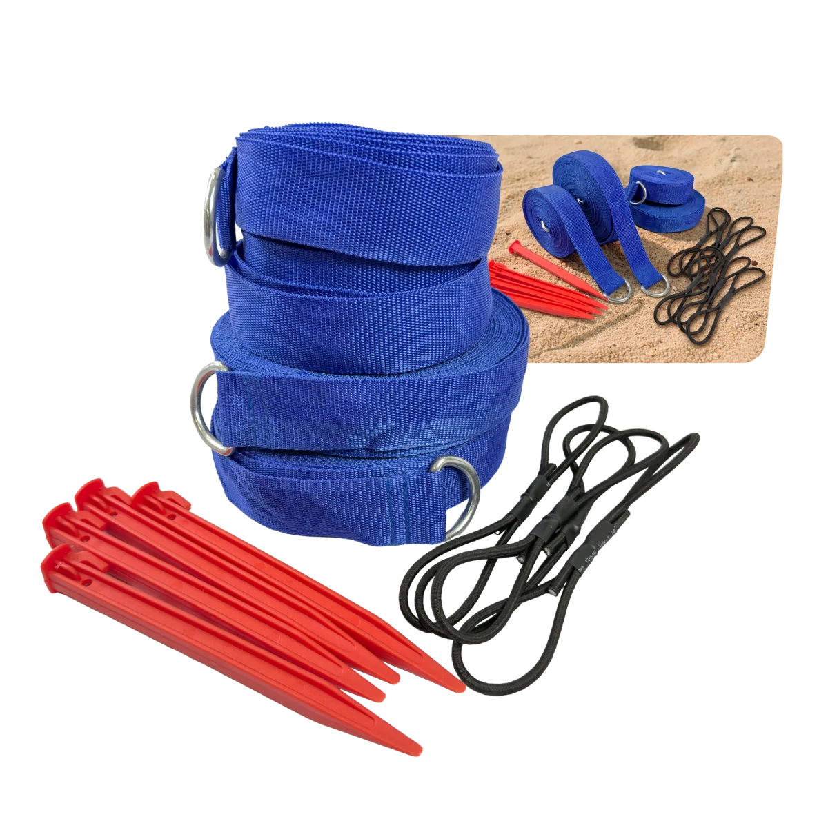 Fita faixa de demarcação para volei de praia e beach tennis 16x8m 40mm Velden Cor:Azul