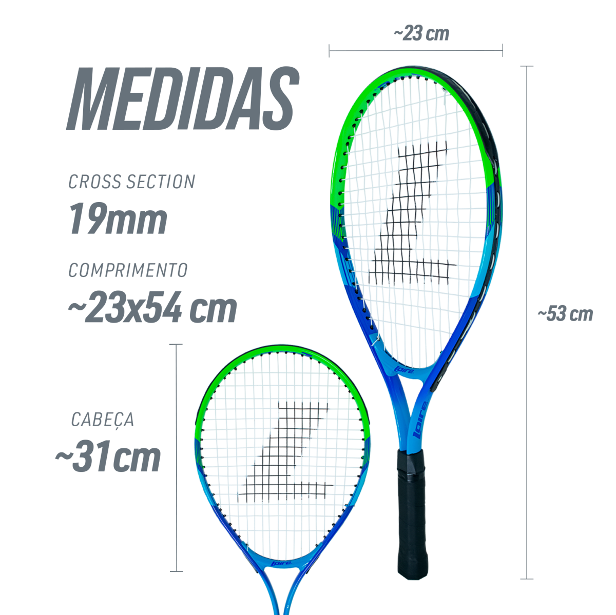 Raquete de Tênis 21" Juvenil Nova Play Encordoada Loire