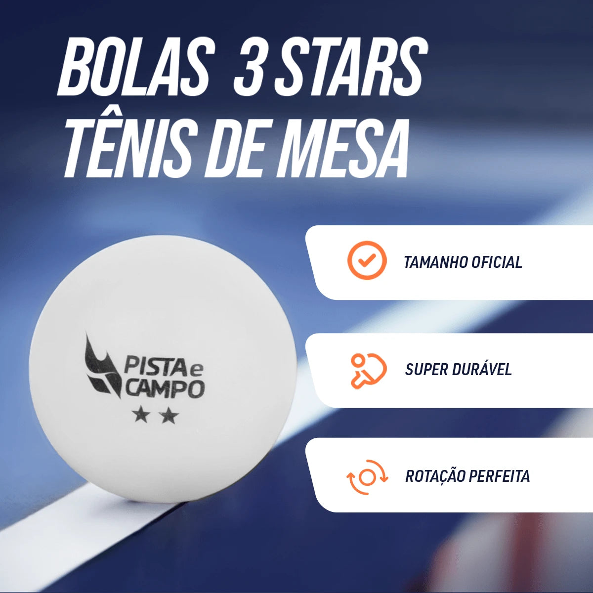 Bolinhas de Tênis de Mesa 2 Estrelas Branca 6 Unidades Pista e Campo