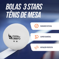 Bolinhas de Tênis de Mesa 2 Estrelas Branca 6 Unidades Pista e Campo