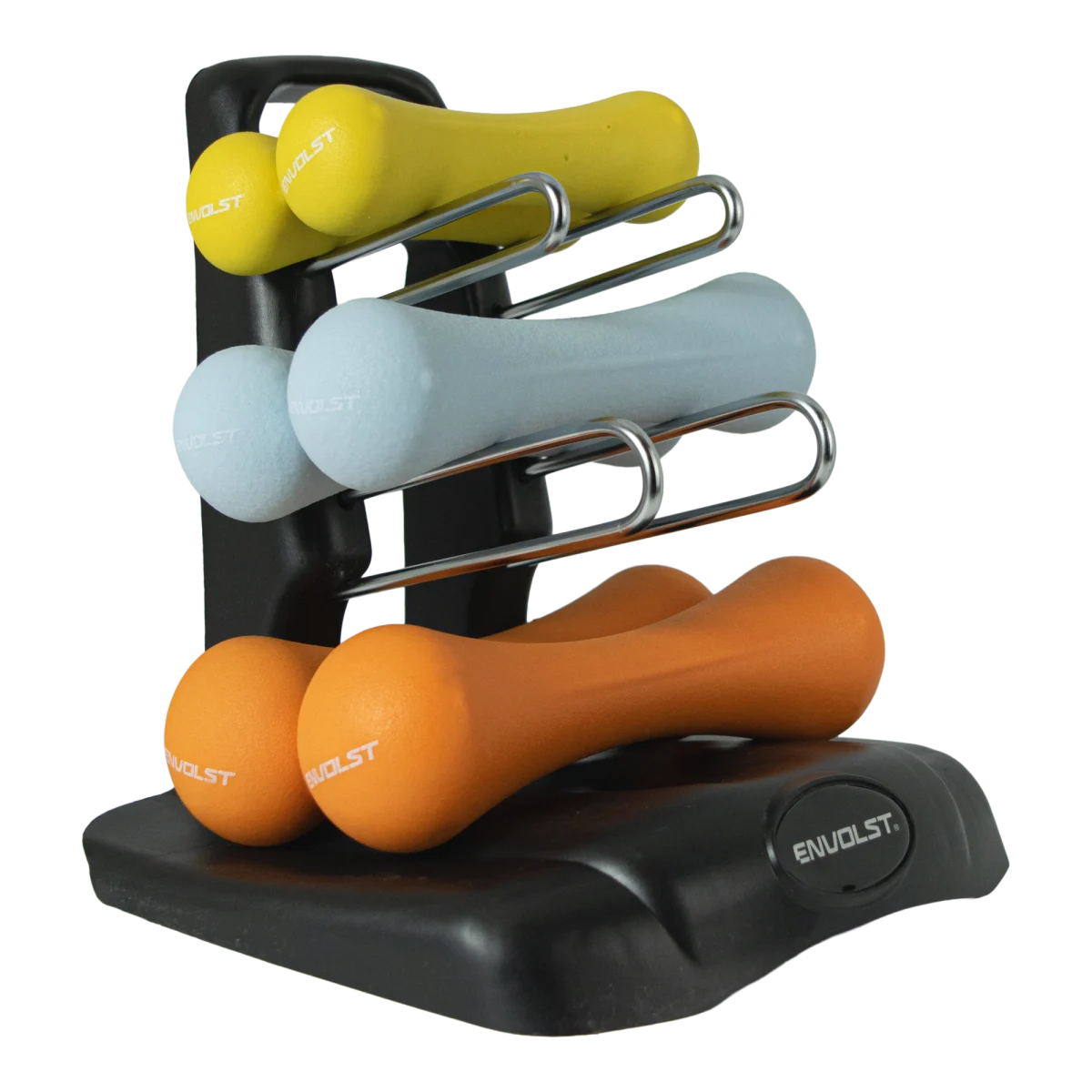 Conjunto 6 Halteres Neoprene 0,5 1 e 1,5kg e Suporte Envolst