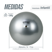 Bola Ginástica Rítmica Oficial 300g Gracios - Prata