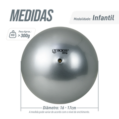Bola Ginástica Rítmica Oficial 300g Gracios - Prata