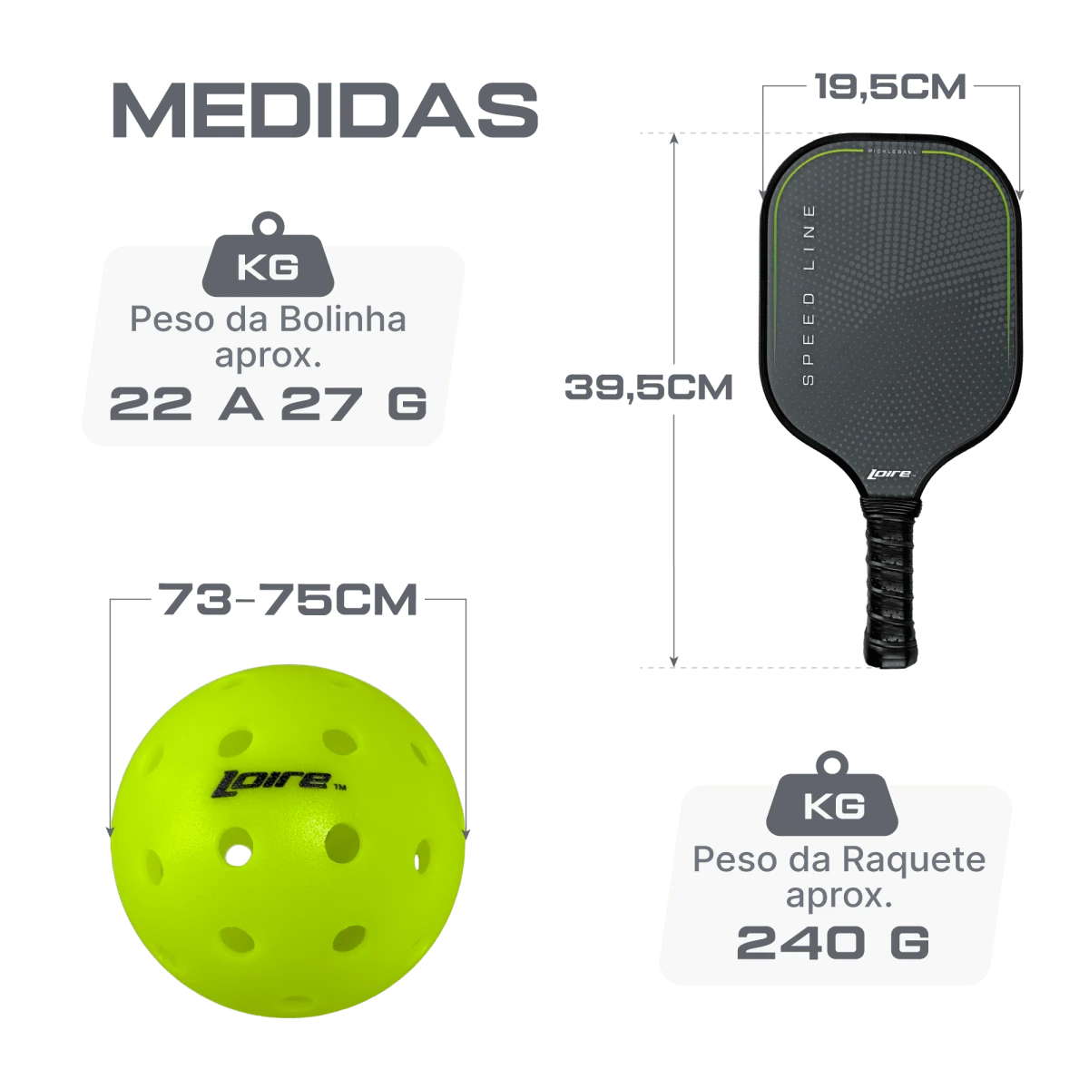 Kit completo de pickleball com rede portátil, 4 raquetes e 12 bolas Loire