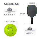 Kit completo de pickleball com rede portátil, 4 raquetes e 12 bolas Loire
