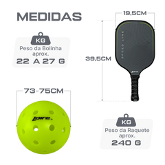 Kit completo de pickleball com rede portátil, 4 raquetes e 12 bolas Loire