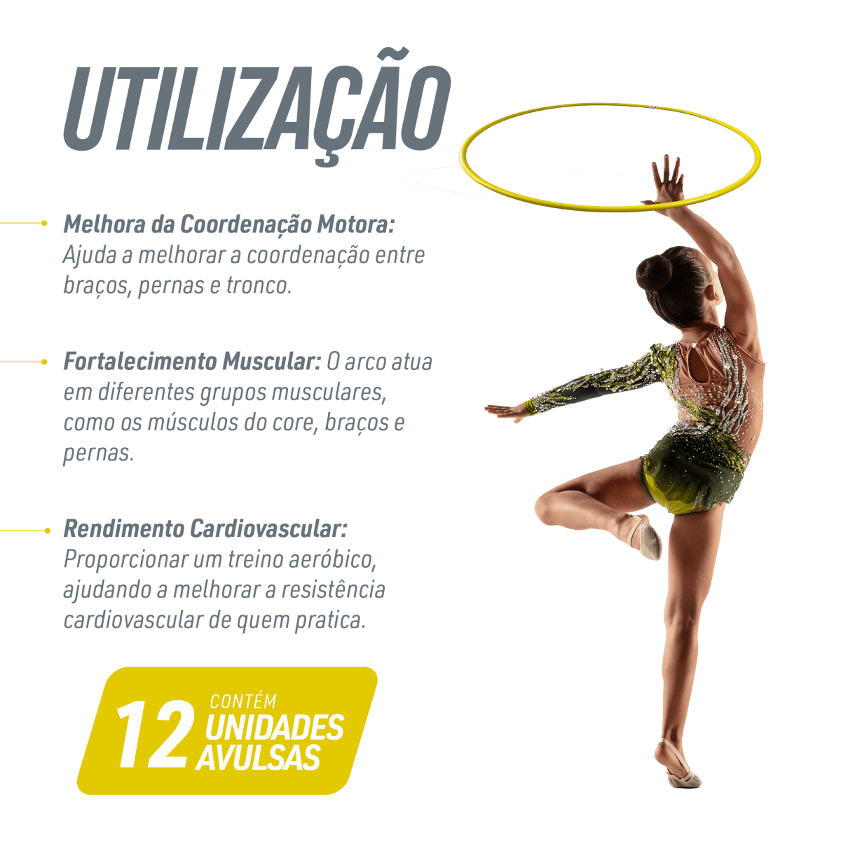 Arco bambolê de plástico 75cm Reises - cnj com 12 und