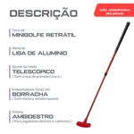 Taco de minigolfe retrátil 50 a 90cm em alumínio Neofun - Vermelho