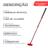 Taco de minigolfe retrátil 50 a 90cm em alumínio Neofun - Vermelho