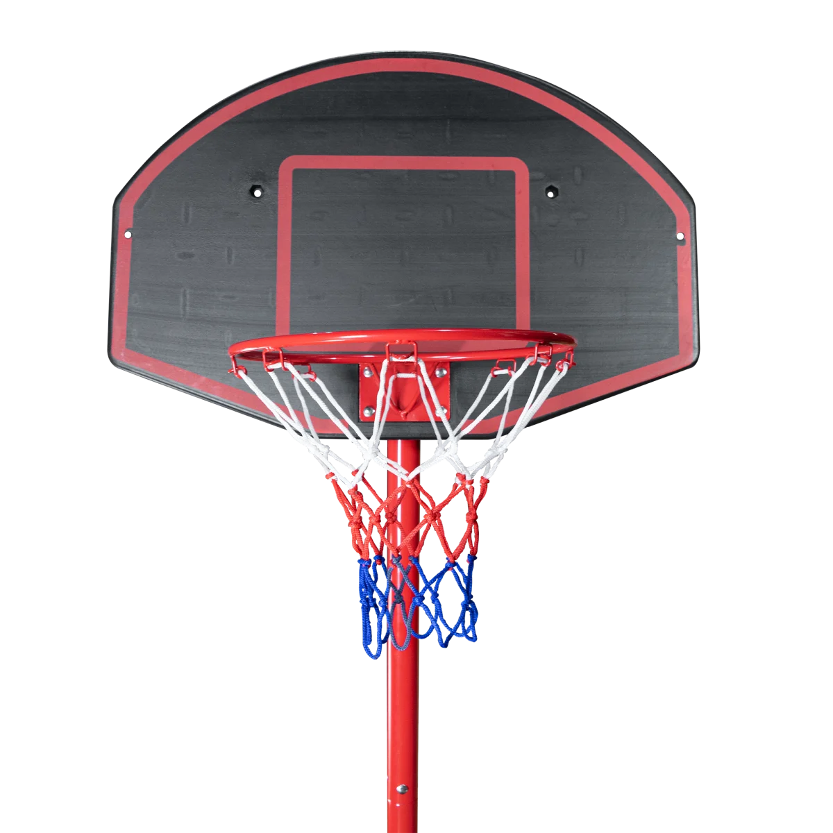 Tabela de basquete infantil móvel com poste, quadro plástico e aro Pista e Campo