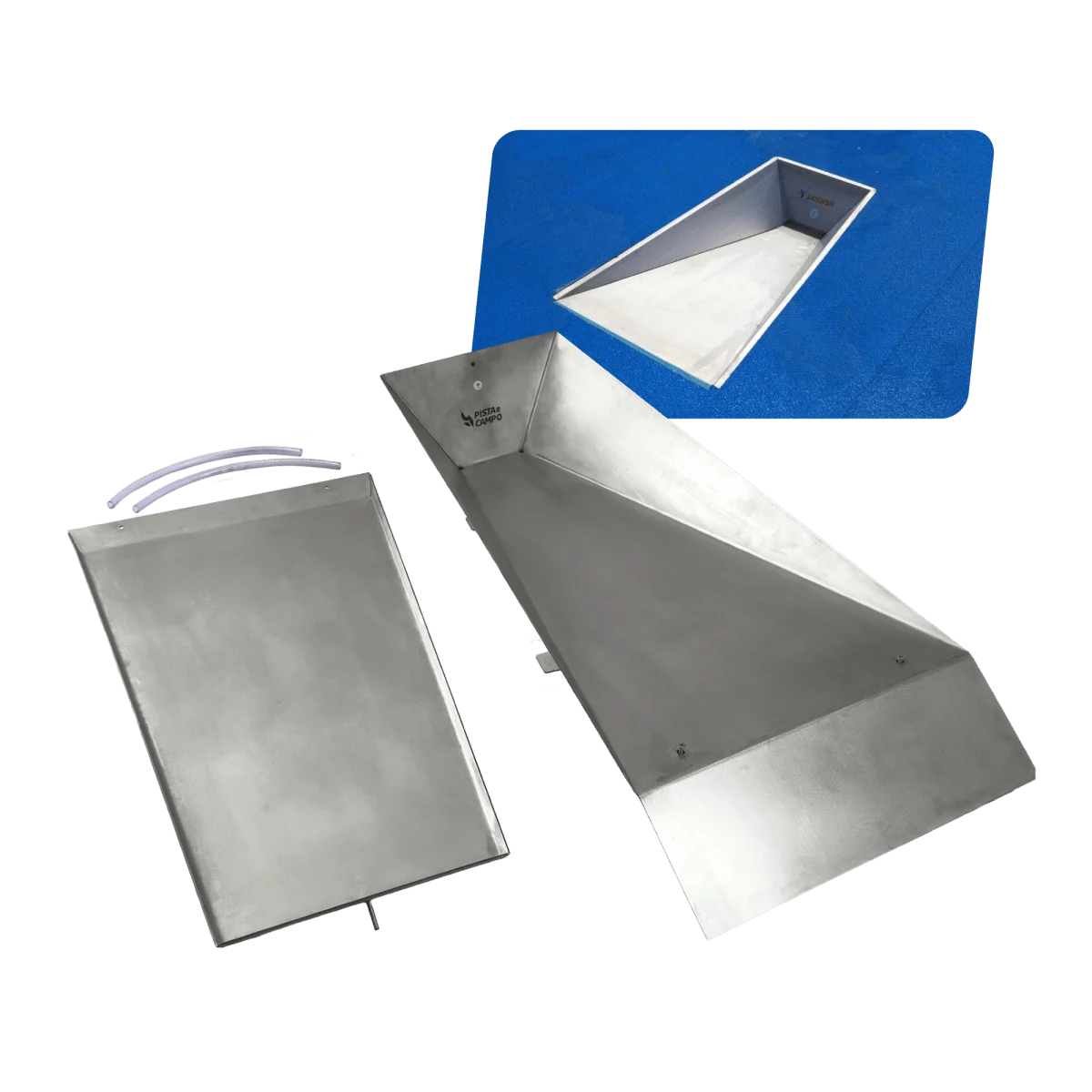 Encaixe de aço inox para salto com vara com tampa WA-IAAF Pista e Campo