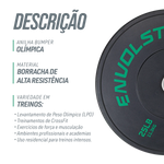 Anilha Olímpica Bumper para Crossfit e LPO 25Lb Envolst