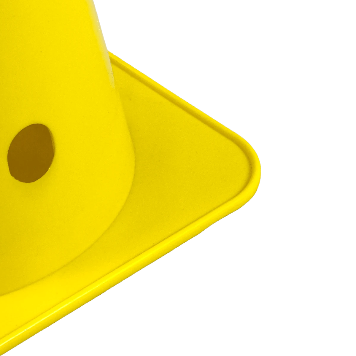 Cone de sinalização 38cm de plástico com furos premium reforçado Pista e Campo - Amarelo