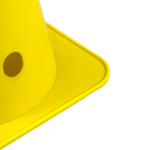Cone de sinalização 38cm de plástico com furos premium reforçado Pista e Campo - Amarelo