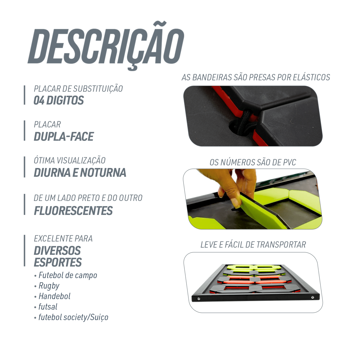 Placar de substituição dupla face 4 dígitos Velden