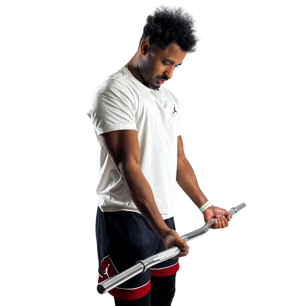 Barra de Musculação W 1,20m Maciça 28mm e Presilhas Envolst