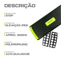 Step Aeróbico Fitness Ajustável 3 Alturas 10 15 20cm Envolst