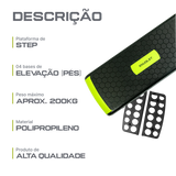 Step Aeróbico Fitness Ajustável 3 Alturas 10 15 20cm Envolst