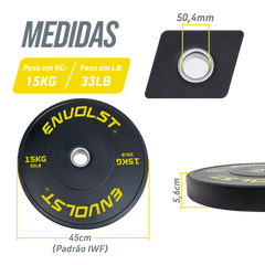 Kit 100kg Anilhas Olímpicas Bumpers Padrão IWF Envolst