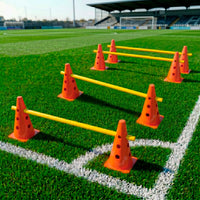 Kit de Agilidade c/ 8 Cones Furados 23cm e 4 Haste de 1,00m - Cone BRANCO