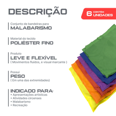 Bandeiras de tecido para malabarismo (swing flags) Pista e Campo - cnj com 6 und