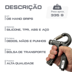 Kit para exercícios de fortalecimento de dedos, mãos e punho Envolst - Cor: Preto